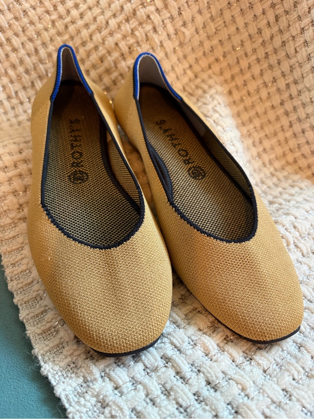 Rothy's the Square Flats in Gold/Yellow Size 10